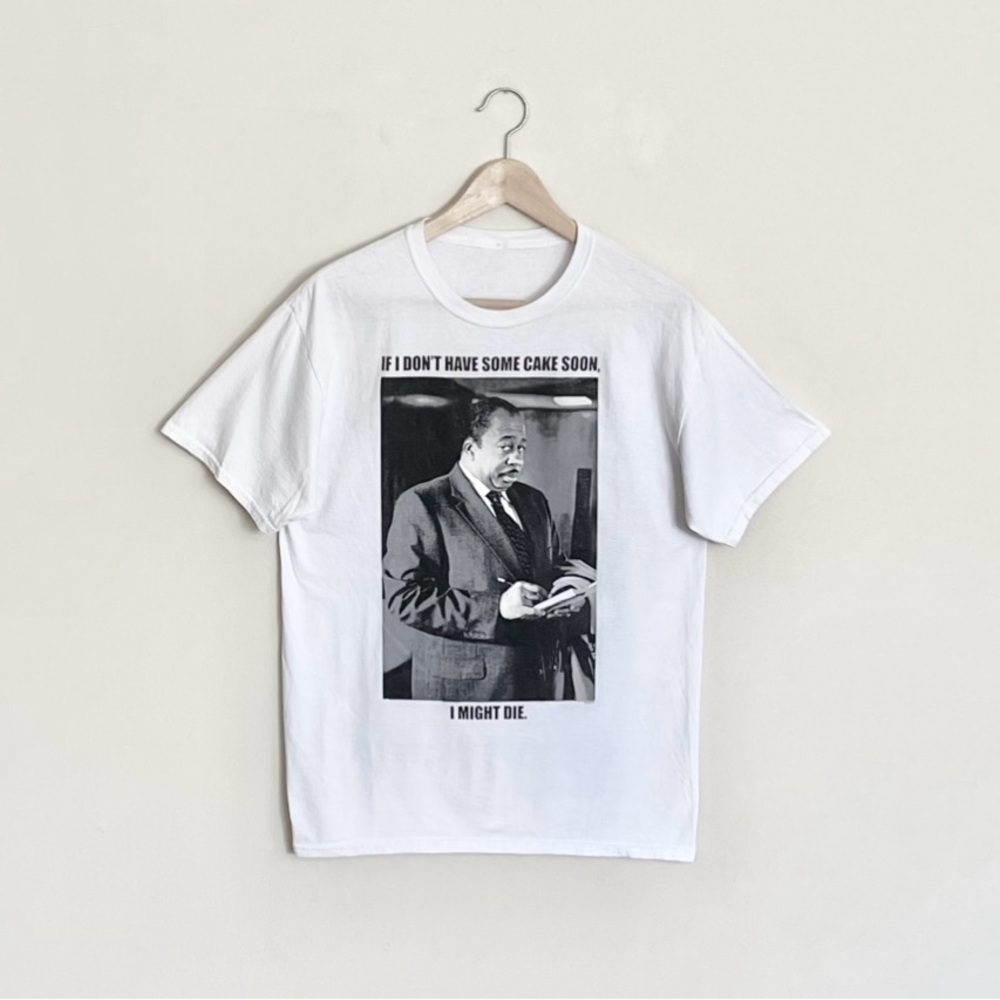 The Office Stanley Hudson If I Don’t Have Some Cake White T Shirt Adult Medium